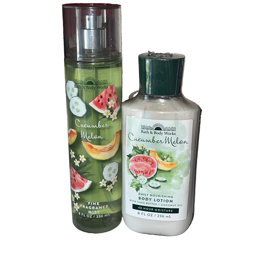 Bath & Body Works Cucumber Melon Lotion & Fragrance Mist 2pc Set 8 oz